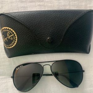 RayBan Black aviator polarized sunglasses